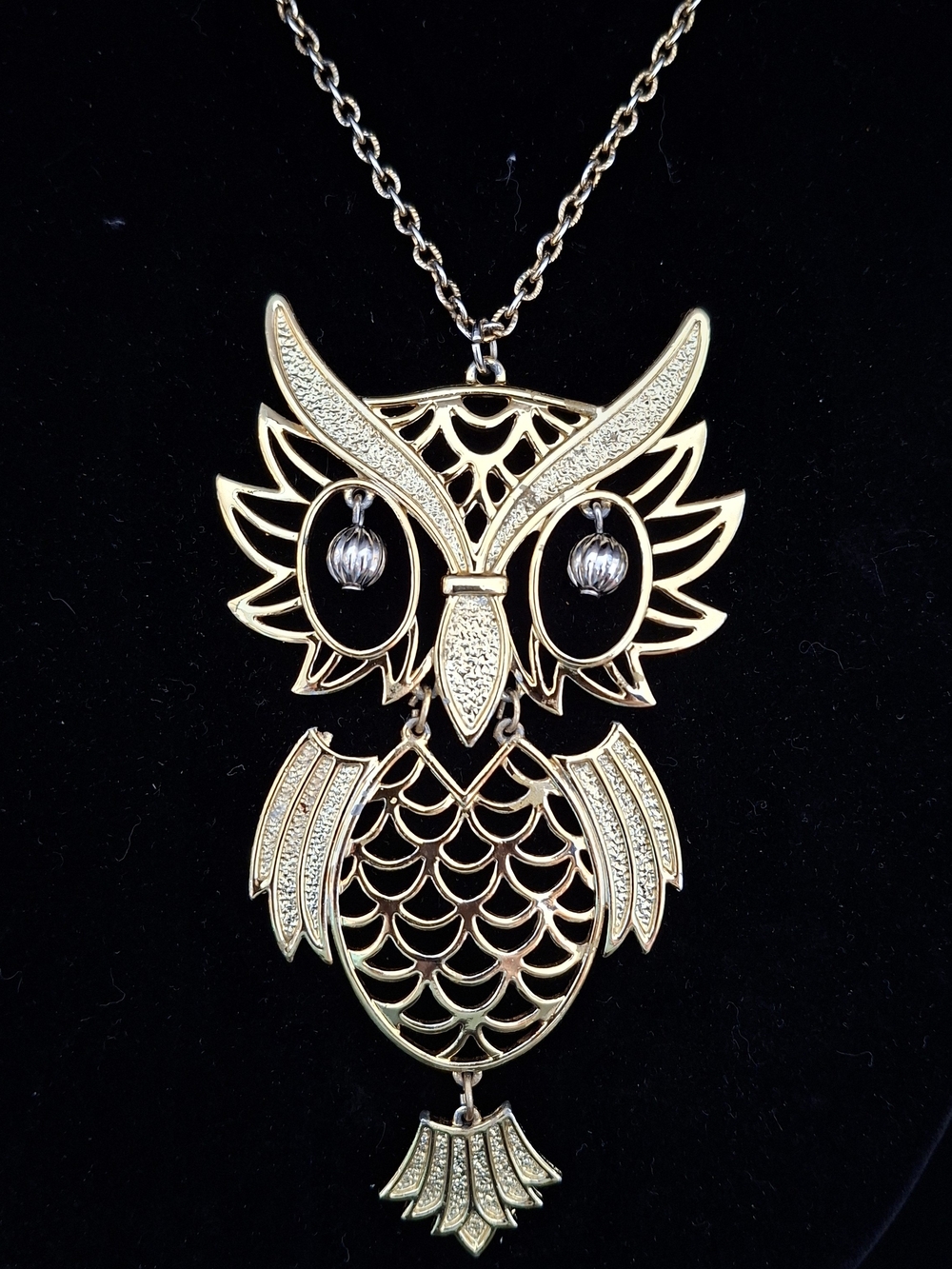 Articulated Gold Owl Pendant Necklace - Elegant Women’s Jewelry